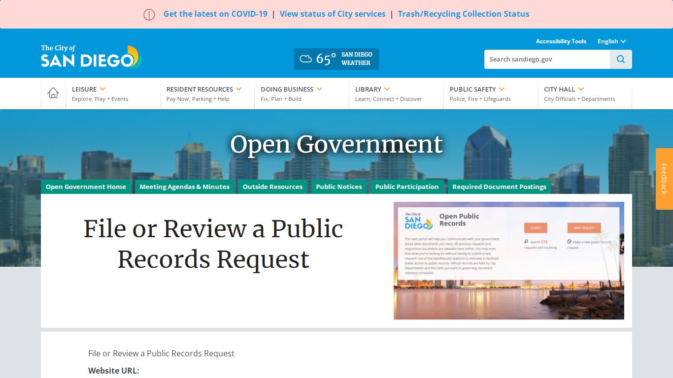 File or Review a Public Records Request - San Diego